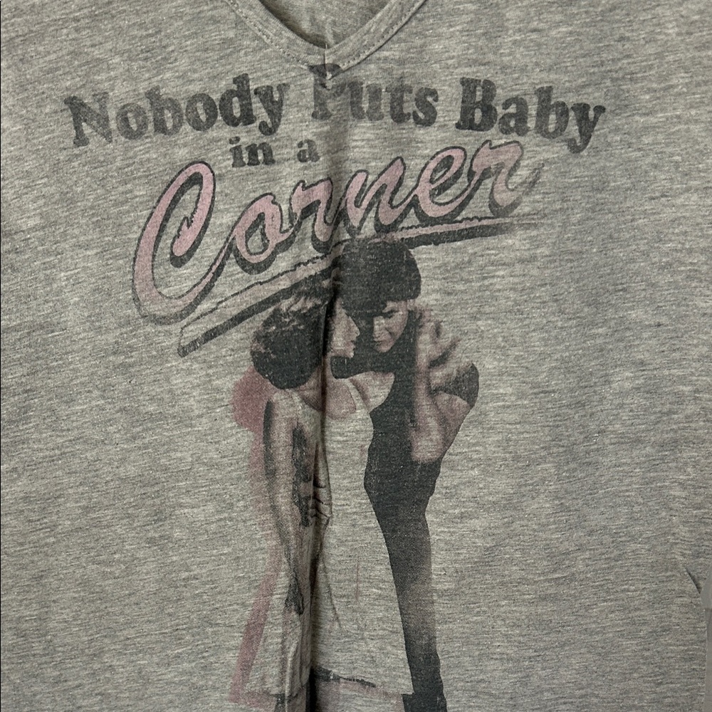 GAP Heather Gray V-Neck Dorty Dancing 🕺🏻 Graphic Tee - Picture 3 of 5
